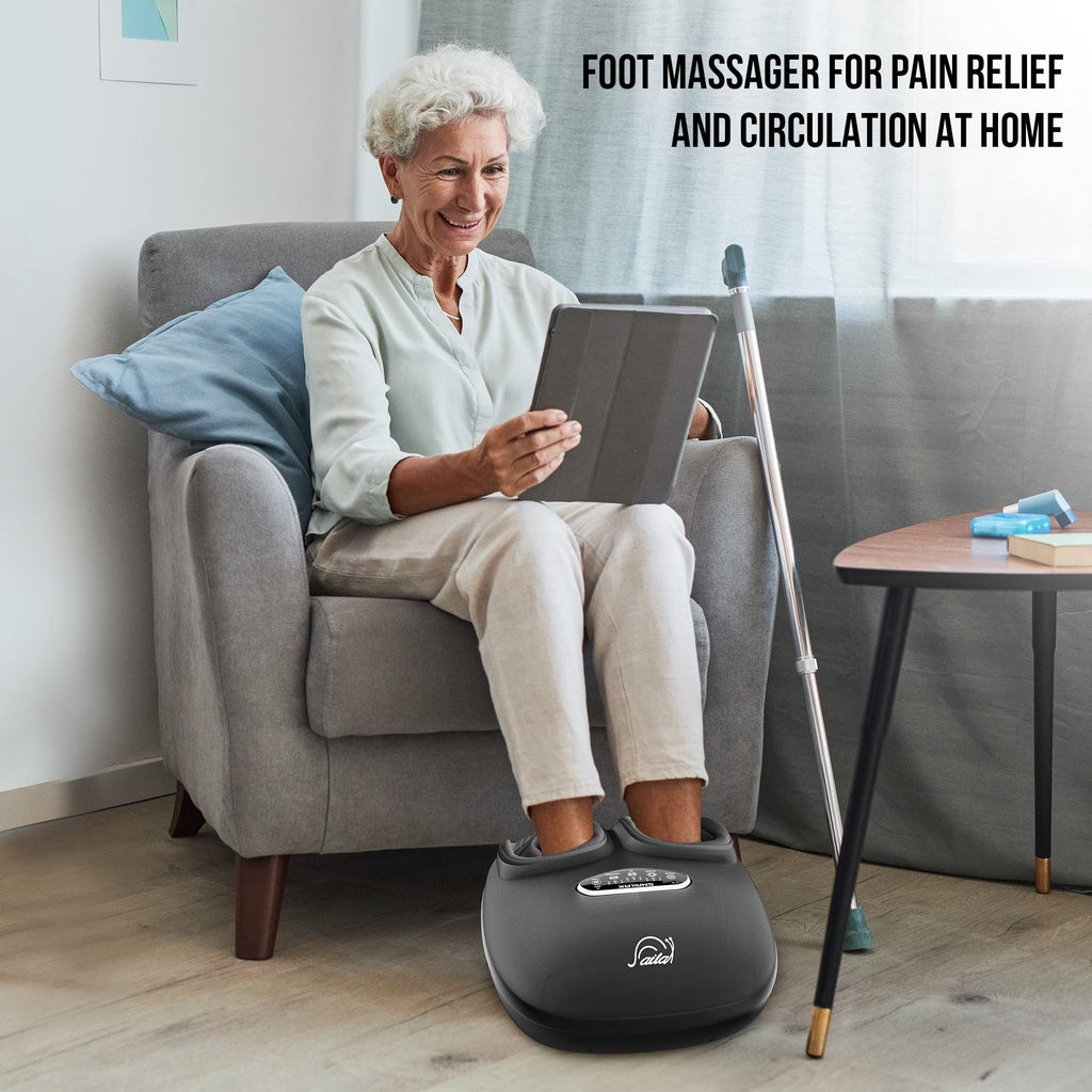 Snailax Shiatsu Foot Massager Machine with Heat, Deep Kneading, Compression, Vibration - Size 13 - Plantar Fasciitis, Neuropathy Foot Warmer - Very Good