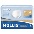 MOLLIS Incontinence Pants Adult Pull Up Nappies - X-Large - 16 Count - Damaged Box