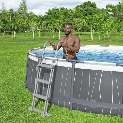 Bestway Flip & Lock Ladder - Above Ground Pool Steps - Lightweight Foldable Design - Very Good