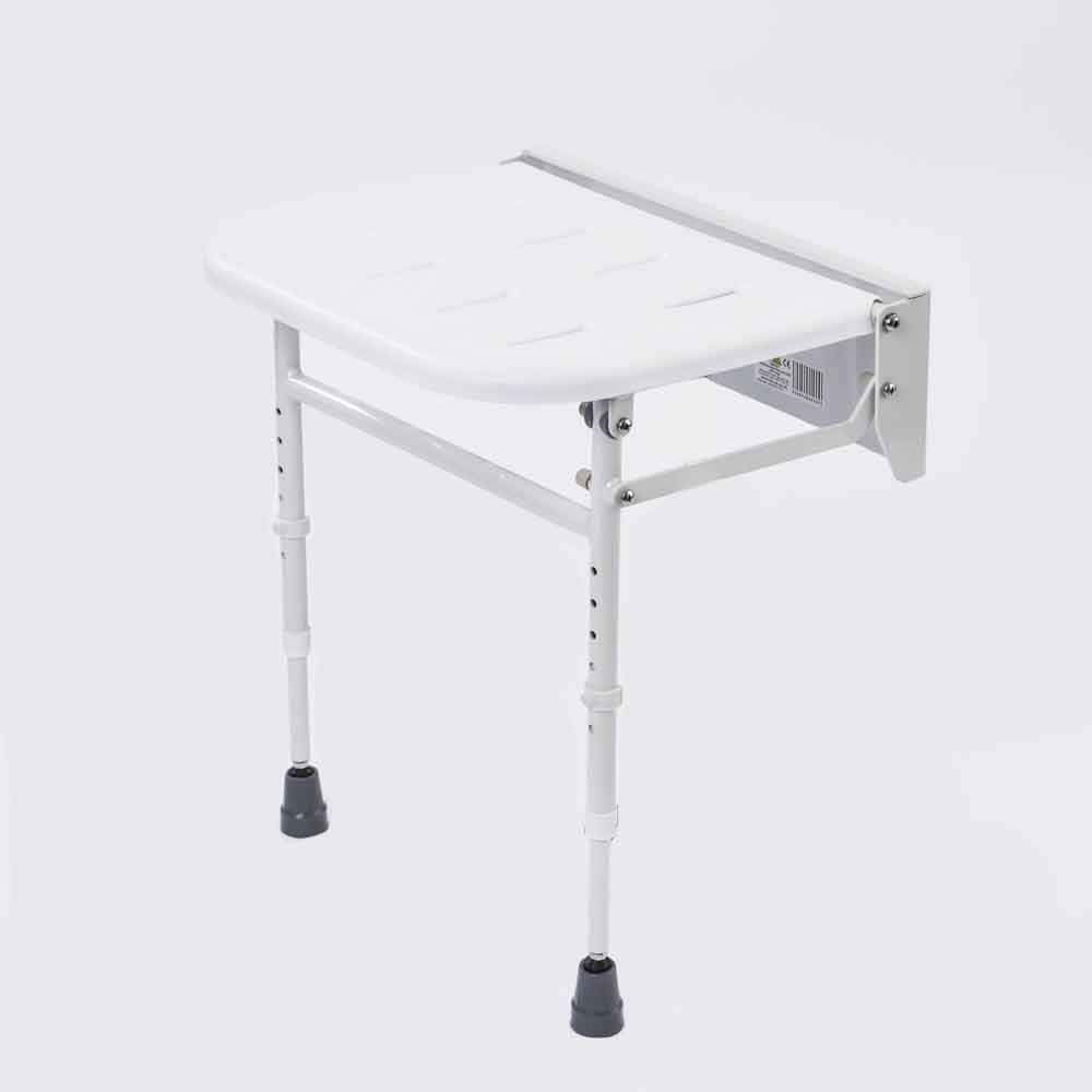 NRS Healthcare Folding Shower Seat with Legs - Adjustable Height Shower Chair - Bathroom Aid Mobility Support - Very Good