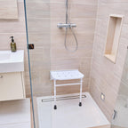 NRS Healthcare Folding Shower Seat with Legs - Adjustable Height Shower Chair - Bathroom Aid Mobility Support - Very Good