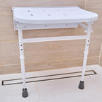 NRS Healthcare Folding Shower Seat with Legs - Adjustable Height Shower Chair - Bathroom Aid Mobility Support - Very Good
