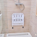 NRS Healthcare Folding Shower Seat with Legs - Adjustable Height Shower Chair - Bathroom Aid Mobility Support - Very Good