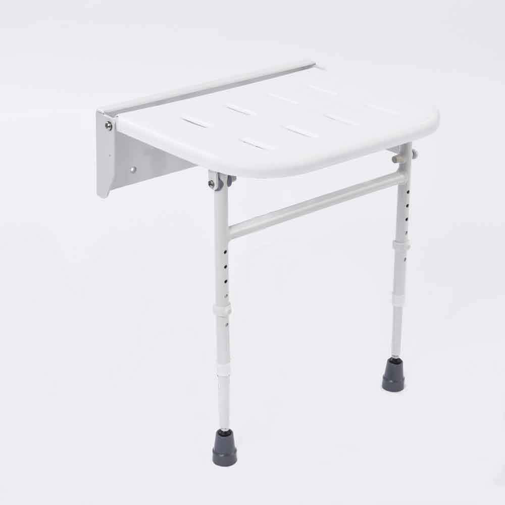 NRS Healthcare Folding Shower Seat with Legs - Adjustable Height Shower Chair - Bathroom Aid Mobility Support - Very Good