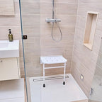 NRS Healthcare Folding Shower Seat with Legs - Adjustable Height Shower Chair - Bathroom Aid Mobility Support - Very Good