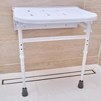 NRS Healthcare Folding Shower Seat with Legs - Adjustable Height Shower Chair - Bathroom Aid Mobility Support - Very Good