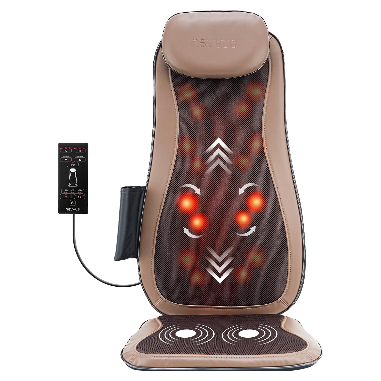 NEVVUE Back Massager Mat - 3D Deep Kneading Body Massage Chair Pad - Full Body Relaxation - Damaged Box