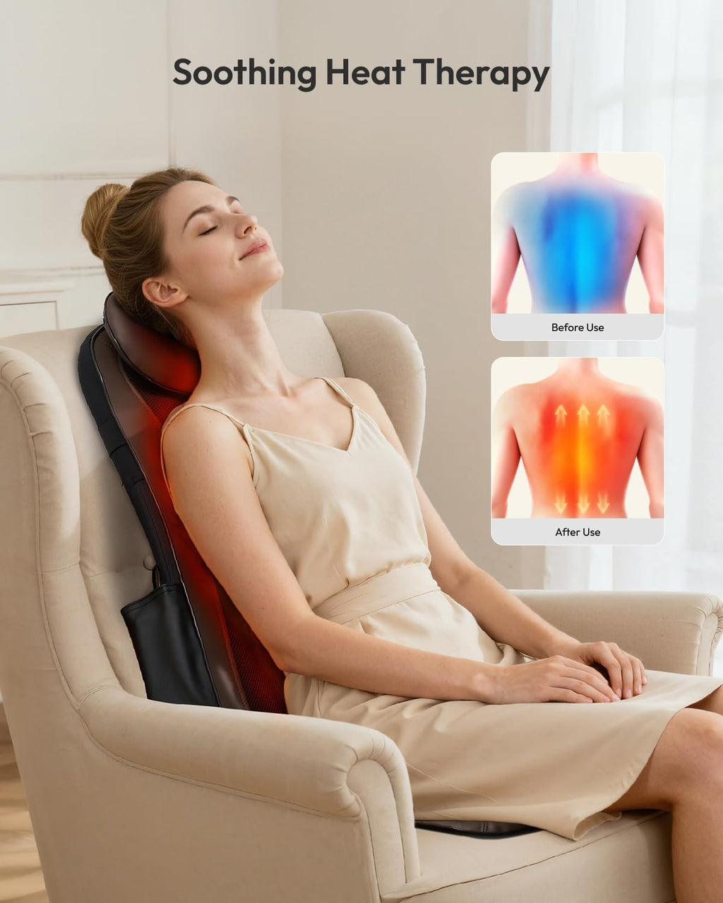 NEVVUE Back Massager Mat - 3D Deep Kneading Body Massage Chair Pad - Full Body Relaxation - Damaged Box