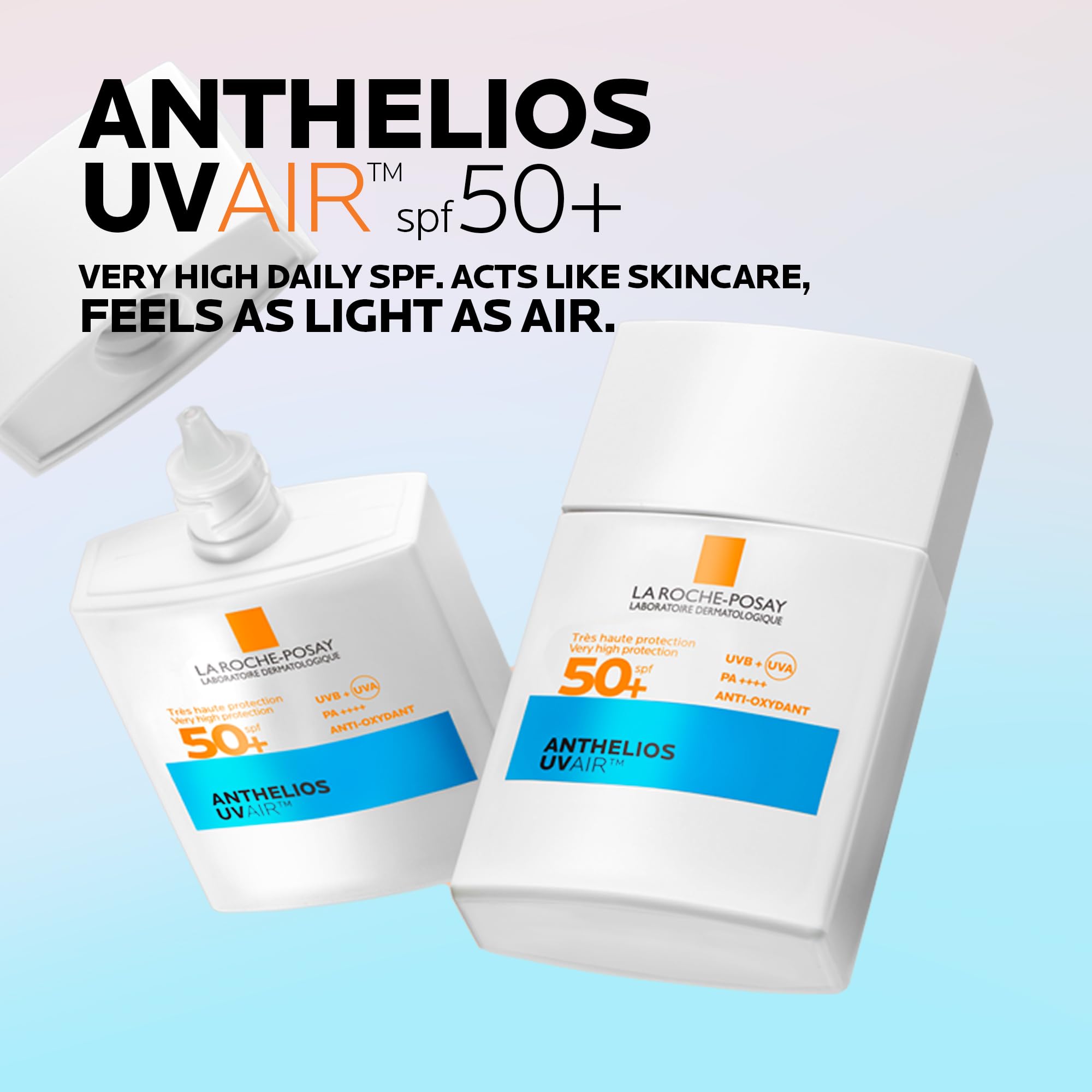 La Roche-Posay Anthelios UVAIR SPF50+ Sunscreen With Hyaluronic Acid & Niacinamide, Ultra-Lightweight, Very High Daily Protection From UVB and UVA Rays, 40ml - Damaged Box