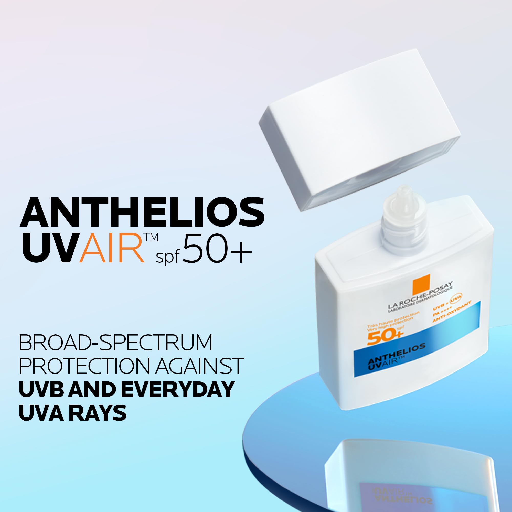La Roche-Posay Anthelios UVAIR SPF50+ Sunscreen With Hyaluronic Acid & Niacinamide, Ultra-Lightweight, Very High Daily Protection From UVB and UVA Rays, 40ml - Damaged Box