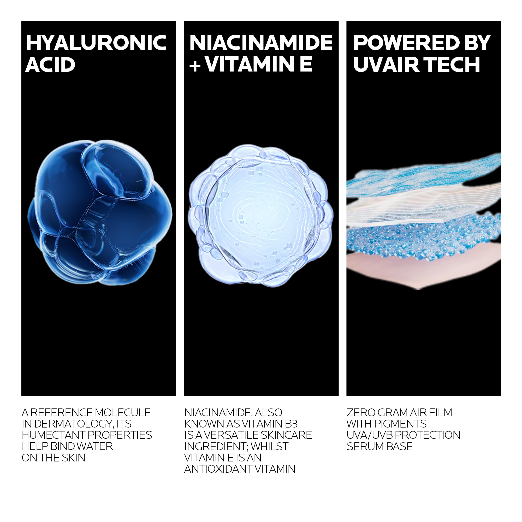 La Roche Posay Anthelios UVAIR Serum Sunscreen SPF50+ Light, Tinted Serum Sunscreen with Hyaluronic Acid, Niacinamide & Vitamin E, High UVA/UVB Protection for All Skin Types, 50ml - Damaged Box