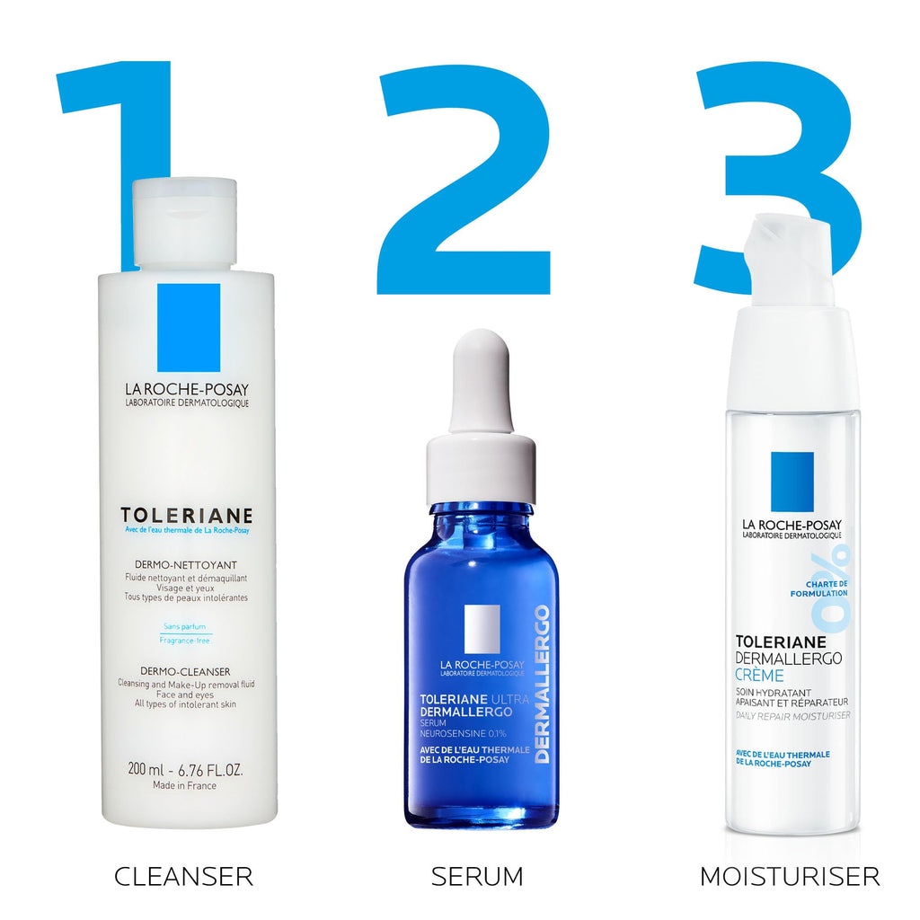 La Roche-Posay Toleriane Dermallergo Cream, Soothing Face Moisturiser, For Dry Ultra Sensitive Allergy Prone Skin, Shea Butter, Squalane, Microbiome Science, 40ml - Damaged Box