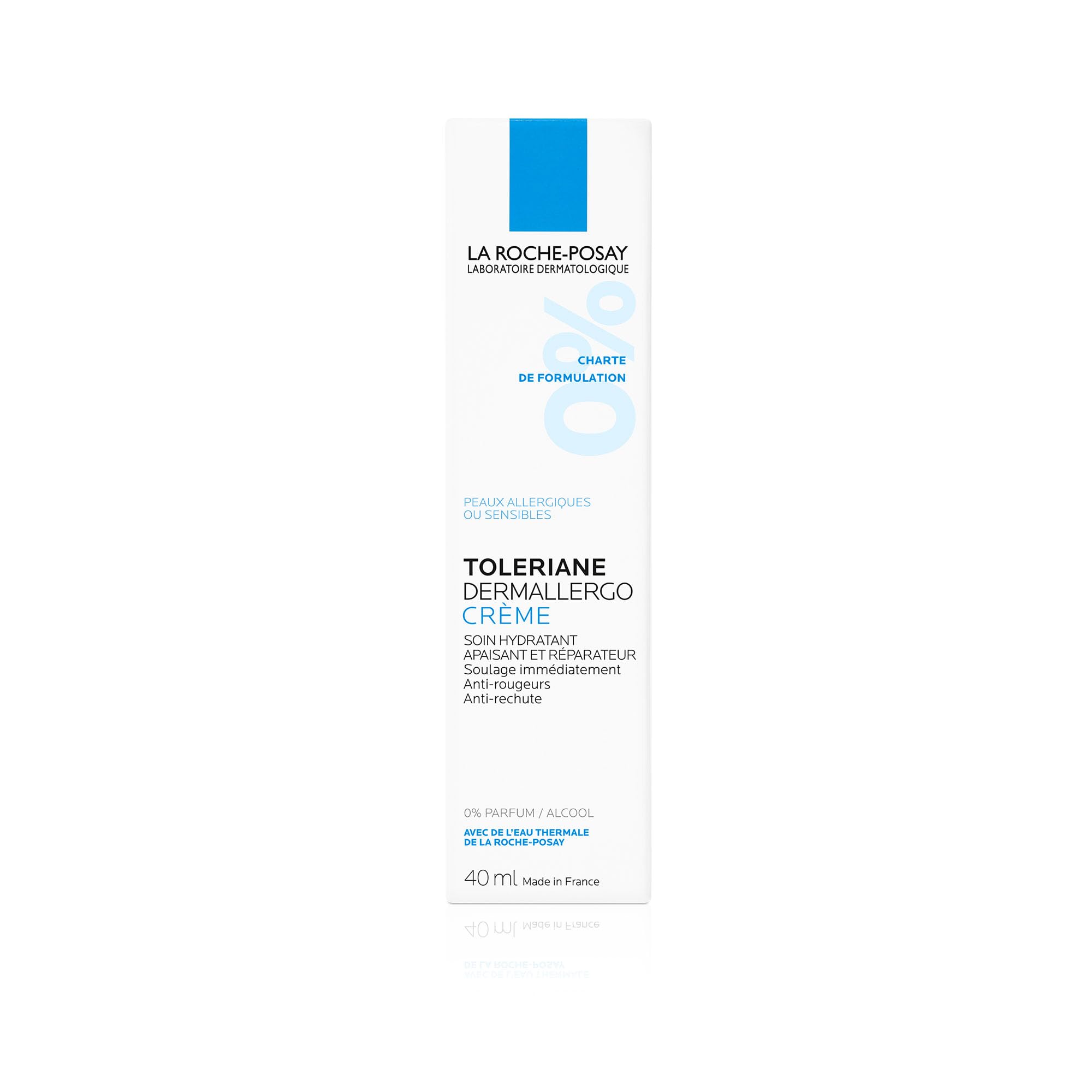 La Roche-Posay Toleriane Dermallergo Cream, Soothing Face Moisturiser, For Dry Ultra Sensitive Allergy Prone Skin, Shea Butter, Squalane, Microbiome Science, 40ml - Damaged Box