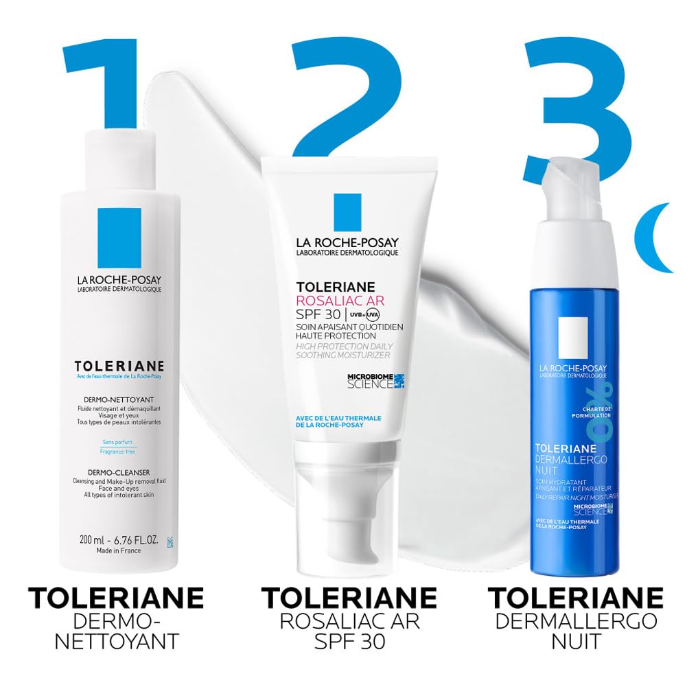 La Roche-Posay Toleriane Rosaliac AR SPF30 Moisturiser, Daily Soothing and Correcting Face Cream for Dry and Redness-Prone Sensitive Skin, with Glycerin, 50ml - Damaged Box