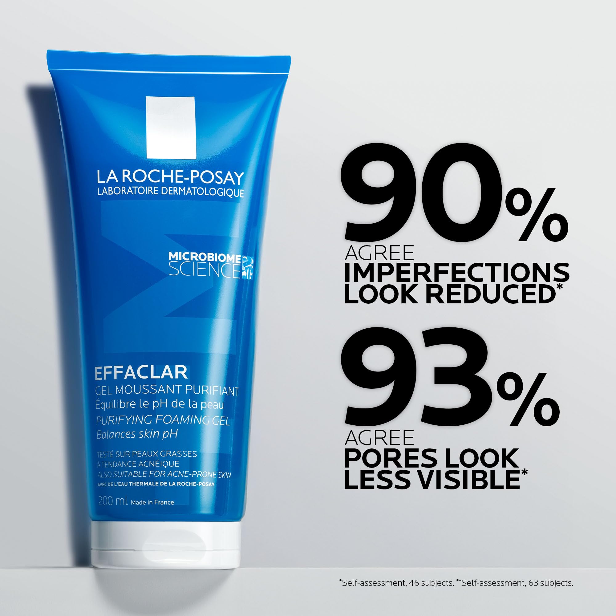 La Roche-Posay Effaclar Purifying Foaming Gel Cleanser, Deeply Cleanses and Reduces Blackheads for Oily and Blemish-Prone Sensitive Skin, with Zinc PCA, 200ml - New