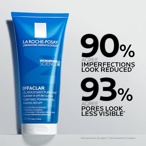 La Roche-Posay Effaclar Purifying Foaming Gel Cleanser, Deeply Cleanses and Reduces Blackheads for Oily and Blemish-Prone Sensitive Skin, with Zinc PCA, 200ml - New