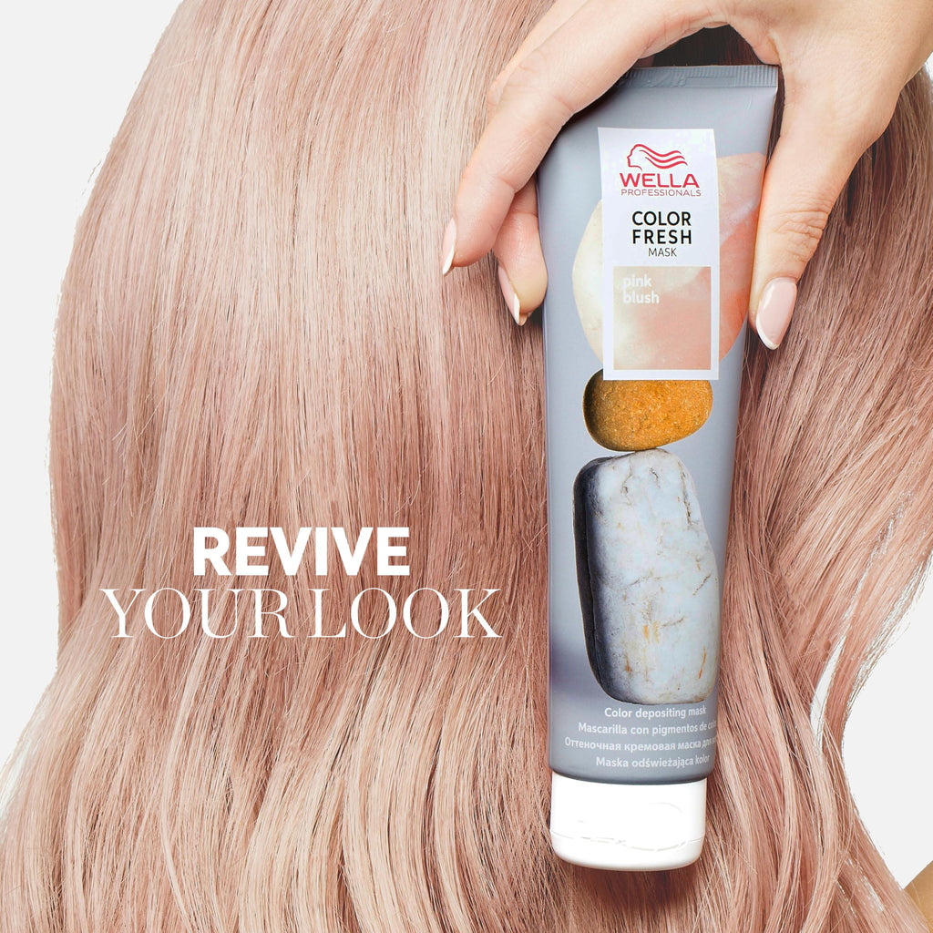 Wella Professionals Pink Blush Color Fresh Mask - Colour Depositing Hair Mask & Home Hair Gloss Treatment - Soft Pink Temporary Hair Dye with Avacado Oil (150ml) - New