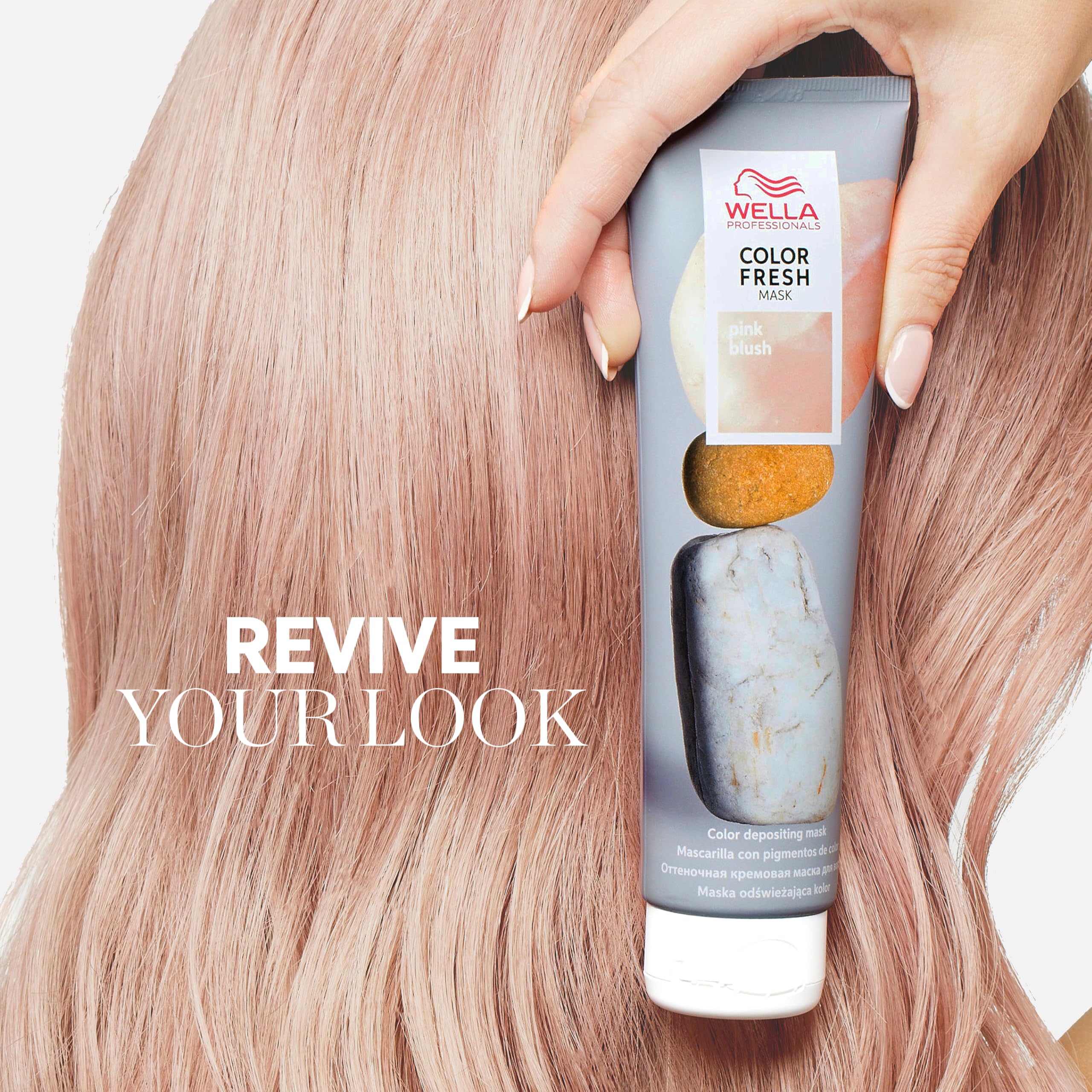 Wella Professionals Pink Blush Color Fresh Mask - Colour Depositing Hair Mask & Home Hair Gloss Treatment - Soft Pink Temporary Hair Dye with Avacado Oil (150ml) - New
