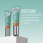 IT Cosmetics Full Coverage Foundation, Natural Matte, Made with Hyaluronic Acid, SPF 40 Protection, Your Skin But Better CC+, Shade: Light Cool, 32ml - Damaged Box