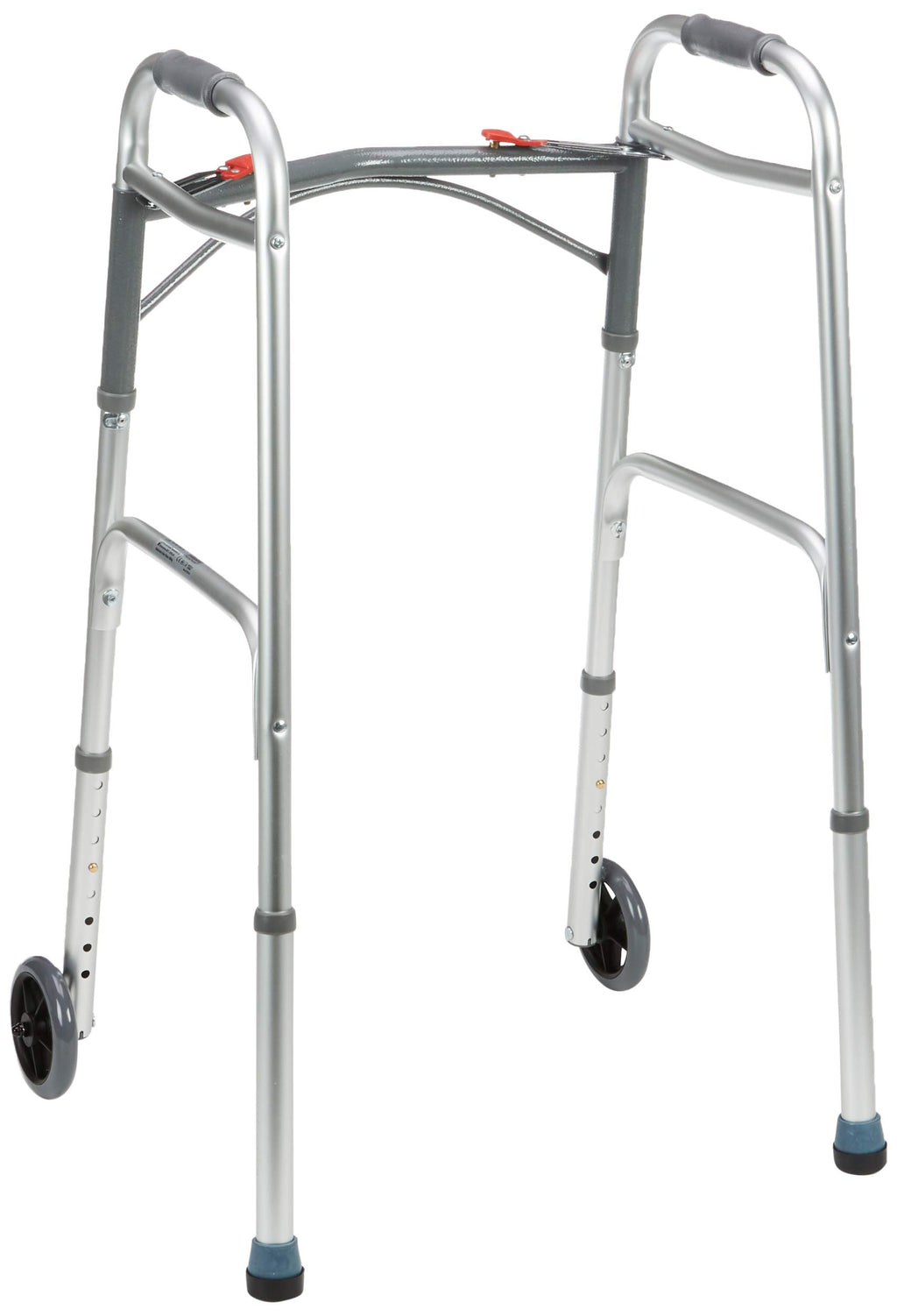 Drive Devilbiss Folding Lightweight Aluminium Walking Frame - Mobility Aid with Wheels - Adjustable Height Walker - Damaged Box