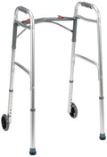 Drive Devilbiss Folding Lightweight Aluminium Walking Frame - Mobility Aid with Wheels - Adjustable Height Walker - Damaged Box