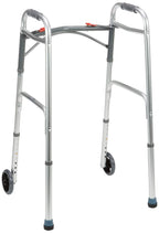 Drive Devilbiss Folding Lightweight Aluminium Walking Frame - Mobility Aid with Wheels - Adjustable Height Walker - Damaged Box