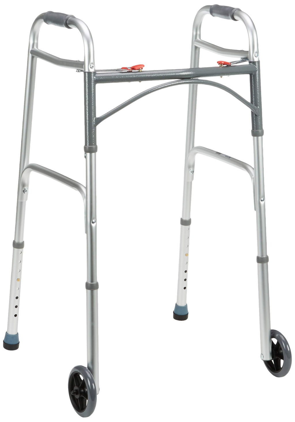 Drive Devilbiss Folding Lightweight Aluminium Walking Frame - Mobility Aid with Wheels - Adjustable Height Walker - Damaged Box