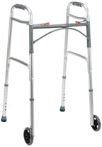 Drive Devilbiss Folding Lightweight Aluminium Walking Frame - Mobility Aid with Wheels - Adjustable Height Walker - Damaged Box