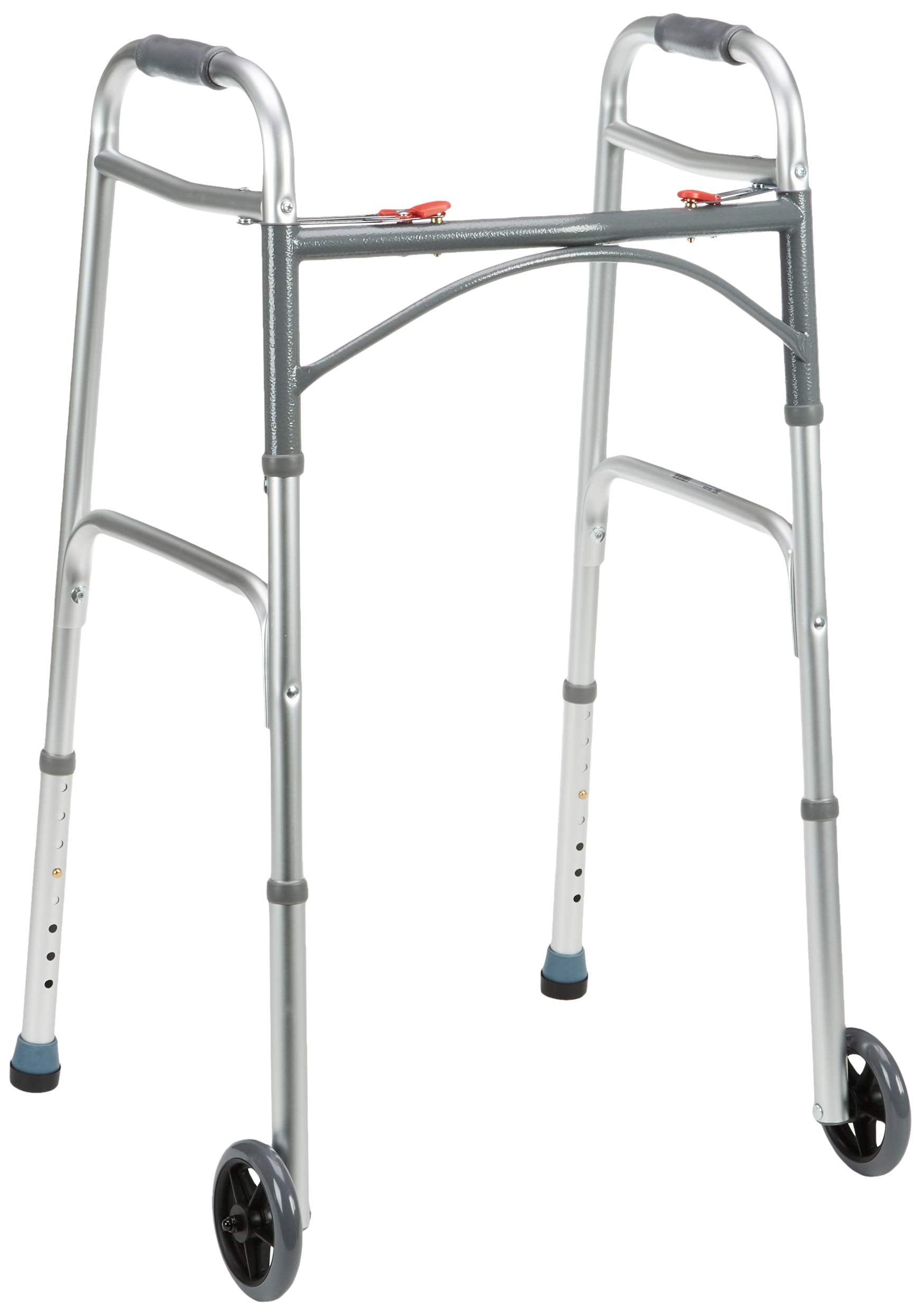 Drive Devilbiss Folding Lightweight Aluminium Walking Frame - Mobility Aid with Wheels - Adjustable Height Walker - Damaged Box