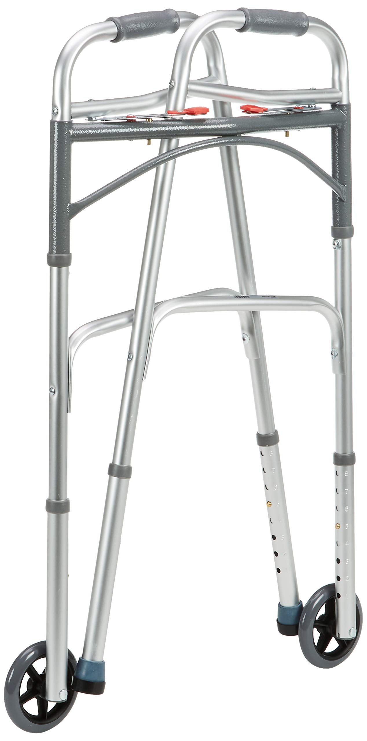 Drive Devilbiss Folding Lightweight Aluminium Walking Frame - Mobility Aid with Wheels - Adjustable Height Walker - Damaged Box