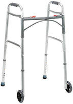 Drive Devilbiss Folding Lightweight Aluminium Walking Frame - Mobility Aid with Wheels - Adjustable Height Walker - Damaged Box
