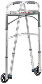 Drive Devilbiss Folding Lightweight Aluminium Walking Frame - Mobility Aid with Wheels - Adjustable Height Walker - Damaged Box