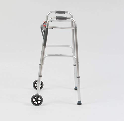 Drive Devilbiss Folding Lightweight Aluminium Walking Frame - Mobility Aid with Wheels - Adjustable Height Walker - Damaged Box