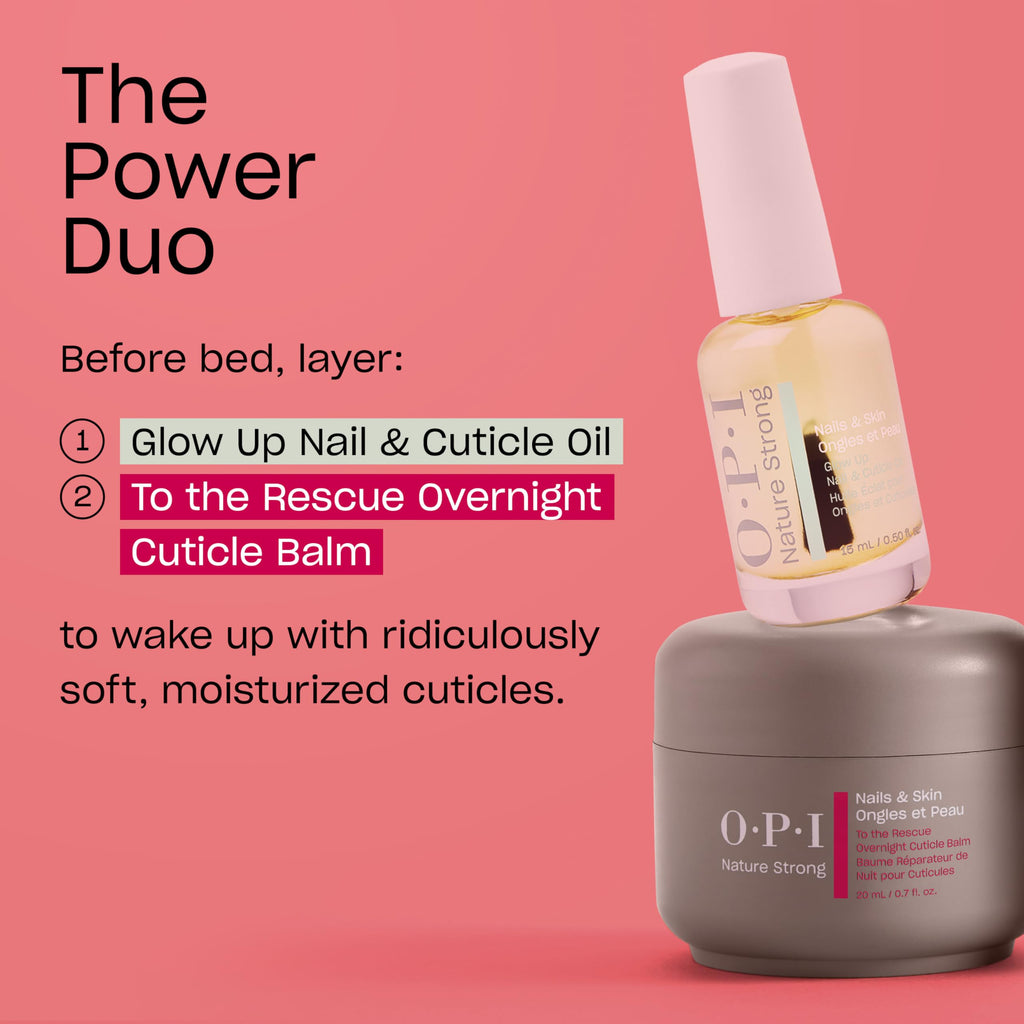 OPI Nature Strong Skincare Glow Up Nail & Cuticle Oil - Natural Origin Formula Cuticle Treatment with Vitamin E | Nail Oil for Damaged Nails, 15ml - New
