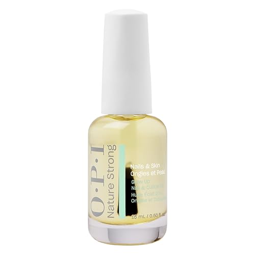 OPI Nature Strong Skincare Glow Up Nail & Cuticle Oil - Natural Origin Formula Cuticle Treatment with Vitamin E | Nail Oil for Damaged Nails, 15ml - New