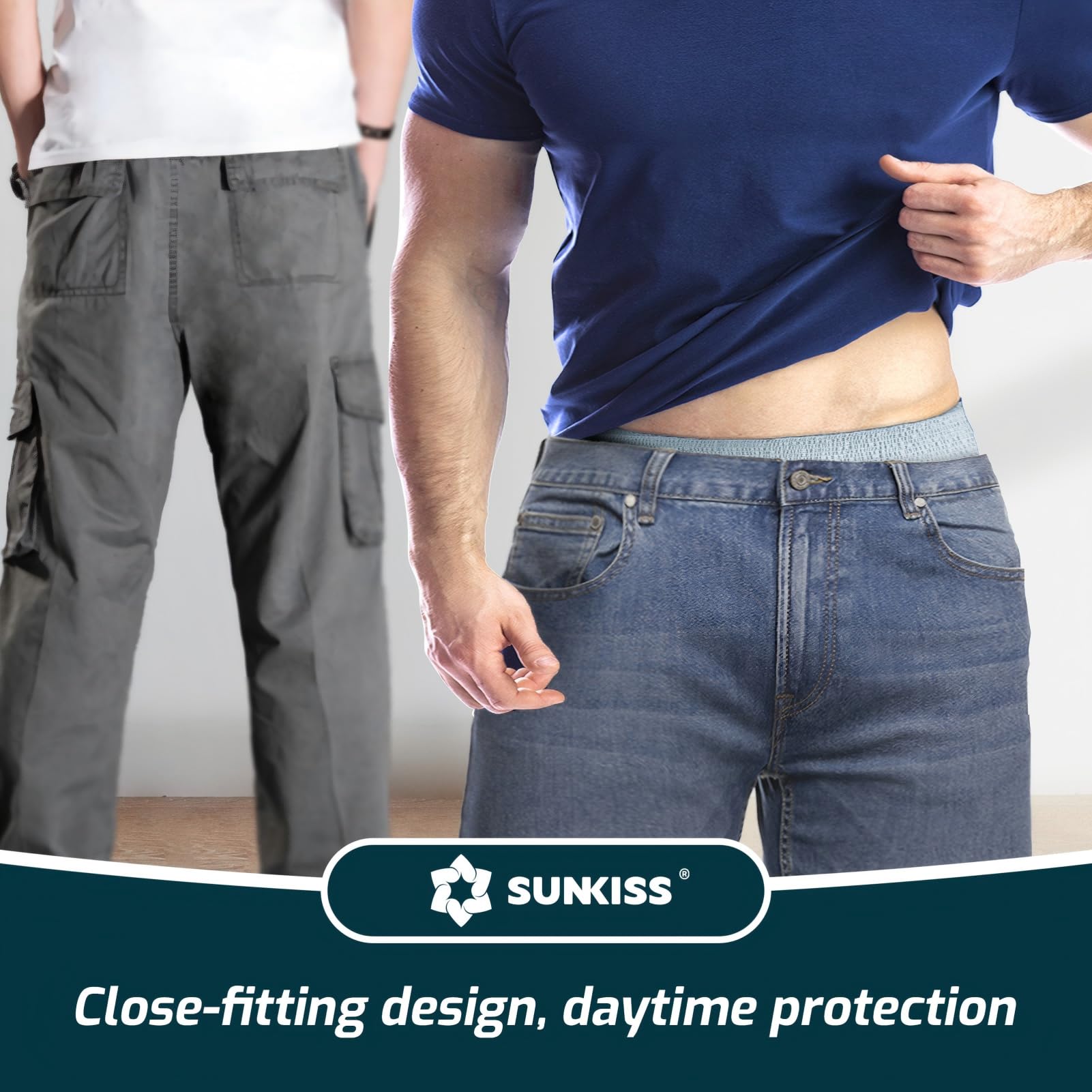 SUNKISS Incontinence Pants for Men, Comfortable, Grey, L, 120 Count(4x30) - Damaged Box