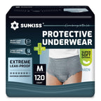 SUNKISS Incontinence Pants for Men, Comfortable, Grey, L, 120 Count(4x30) - Damaged Box