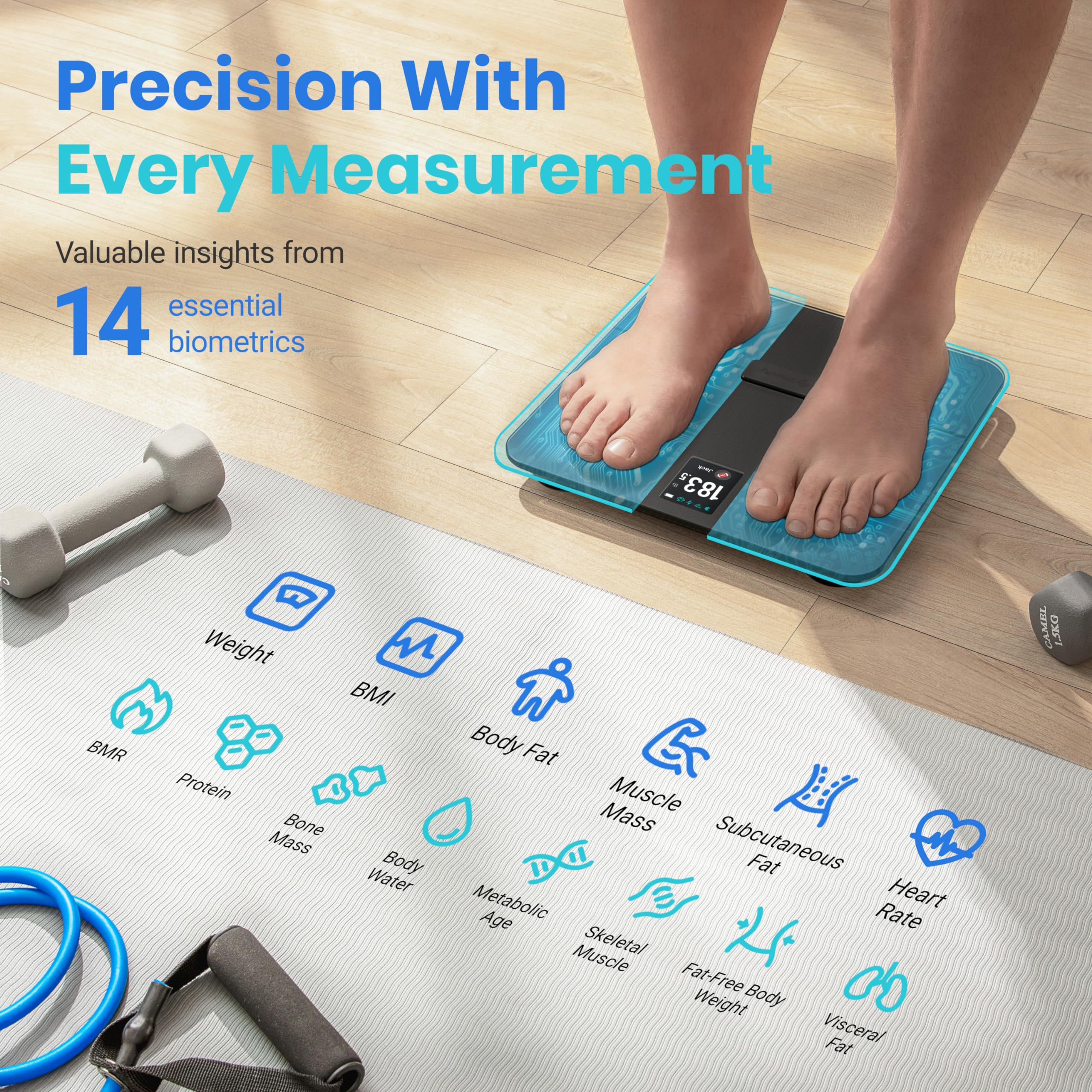 Etekcity Scales for Body Weight, Weighing Scales with USB Charging & Wi-Fi - Damaged Box