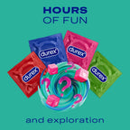 Durex Surprise Me Variety Pack Condoms - 40 Count - Thin Feel, Extra Safe, Pleasure Me, Tickle Me - Ribbed & Dotted Bulk Pack - Damaged Box