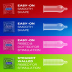 Durex Surprise Me Variety Pack Condoms - 40 Count - Thin Feel, Extra Safe, Pleasure Me, Tickle Me - Ribbed & Dotted Bulk Pack - Damaged Box