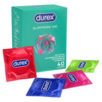 Durex Surprise Me Variety Pack Condoms - 40 Count - Thin Feel, Extra Safe, Pleasure Me, Tickle Me - Ribbed & Dotted Bulk Pack - Damaged Box