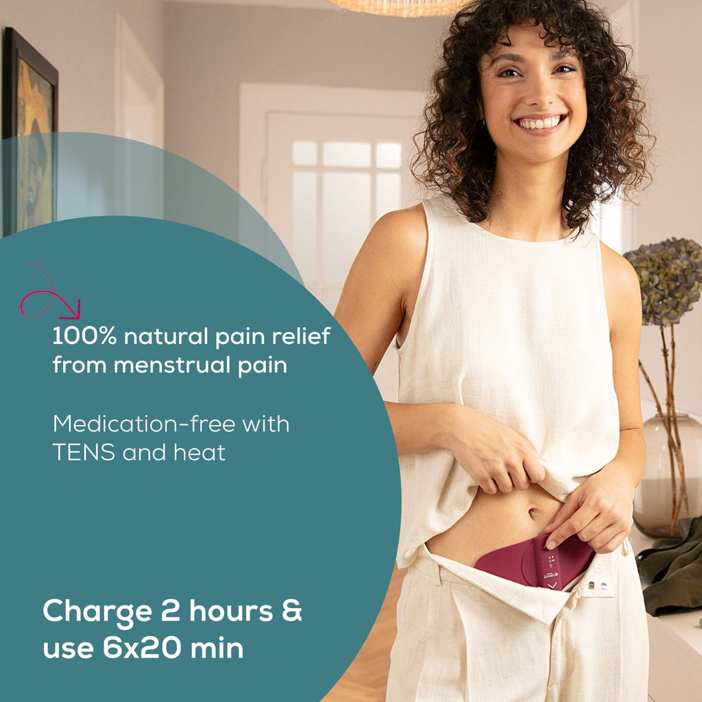 Beurer EM50 Menstrual Relax TENS & Heat Pad for Period Pain Relief - Rechargeable, 15 Intensity Levels - Damaged Box