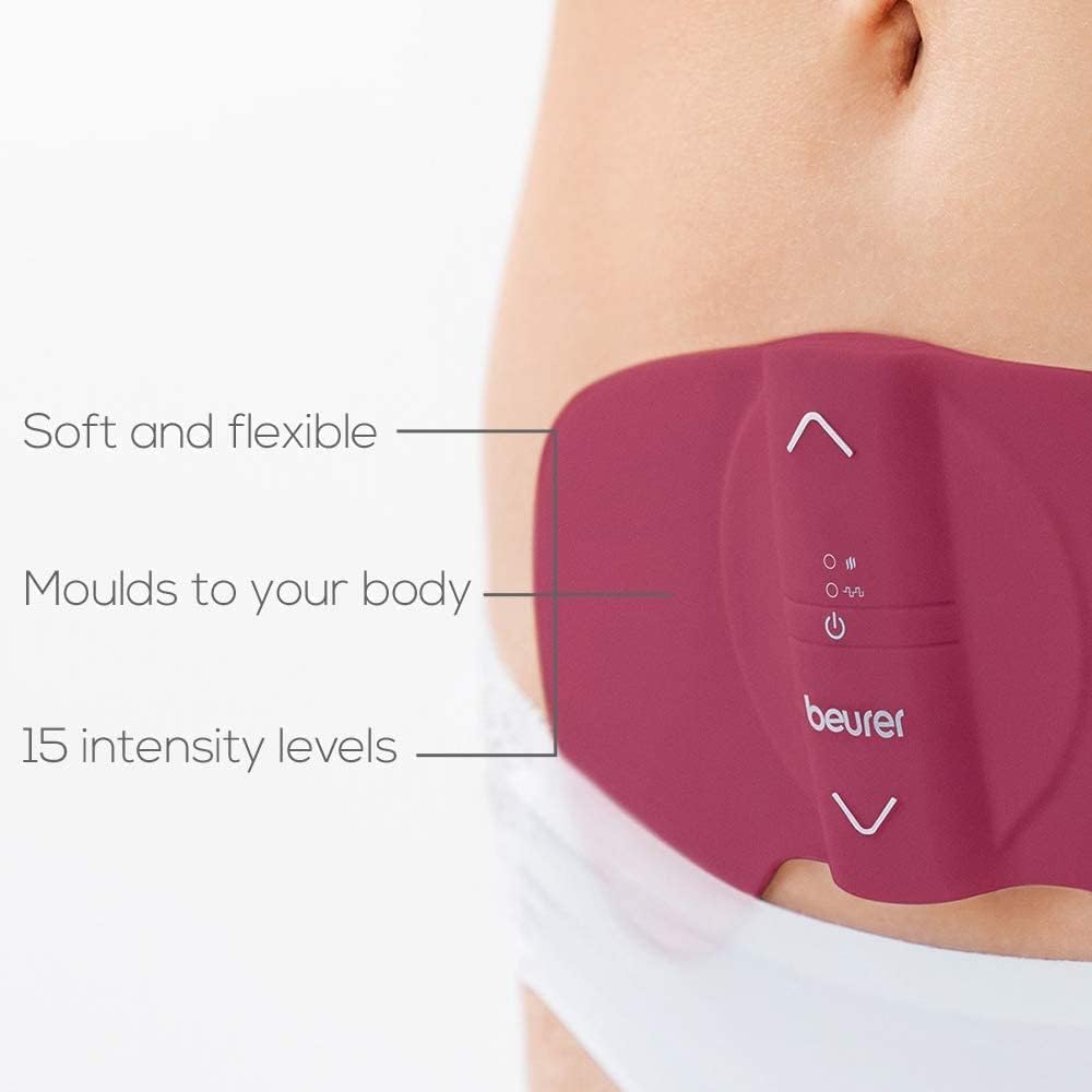 Beurer EM50 Menstrual Relax TENS & Heat Pad for Period Pain Relief - Rechargeable, 15 Intensity Levels - Damaged Box
