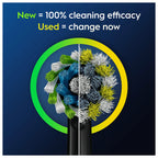 Oral-B Pro Cross Action Original Electric Toothbrush Heads - X-Shape Angled Bristles - Pack of 12 - Black - New