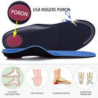 VALSOLE Orthotic Insoles High Arch Foot Support Soft Medical Inserts - Plantar Fasciitis, Flat Feet, Pain Relief - Blue 9.5-10 UK - Very Good