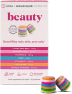 UPSA x Nourished 7-in-1 Beauty Vegan Gummies - Hair, Skin & Nails Supplement - 30 Count Vitamins - Damaged Box - BBE 09/2027