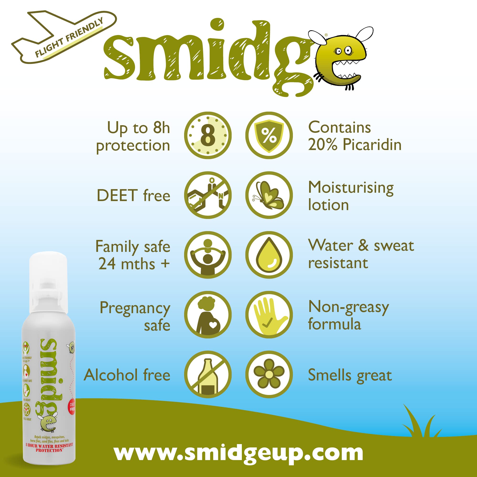 Smidge Insect Repellent Cream - 75ml - Midge Mosquito Tick Protection Lotion - Damaged Box - BBE 04/2031