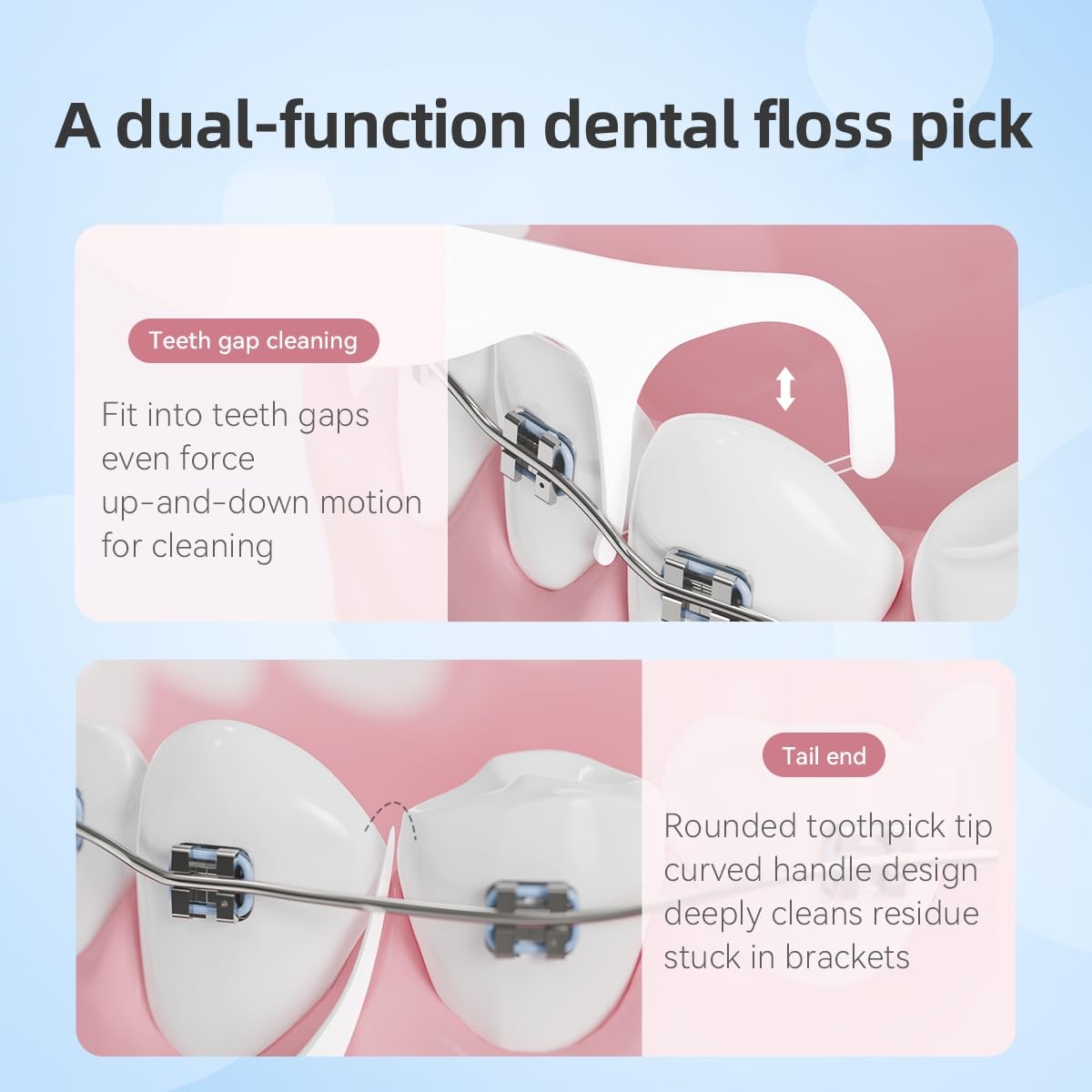 YANDY Braces Floss Picks - Orthodontic Twin-Line Dental Floss Sticks - 150 Count Interdental Cleaners - Very Good