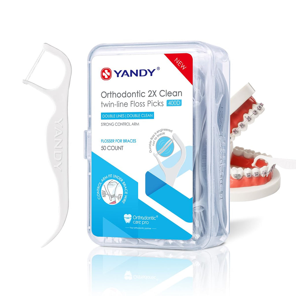 YANDY Braces Floss Picks - Orthodontic Twin-Line Dental Floss Sticks - 150 Count Interdental Cleaners - Very Good