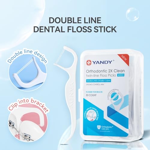 YANDY Braces Floss Picks - Orthodontic Twin-Line Dental Floss Sticks - 150 Count Interdental Cleaners - Very Good